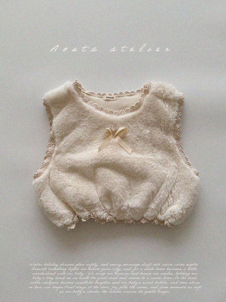 Aosta - Korean Baby Fashion - #babygirlfashion - Soft Ribbon Vest
