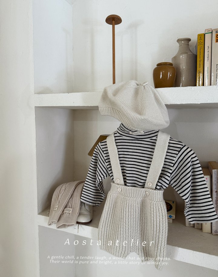 Aosta - Korean Baby Fashion - #babylifestyle - Knit Overalls - 5