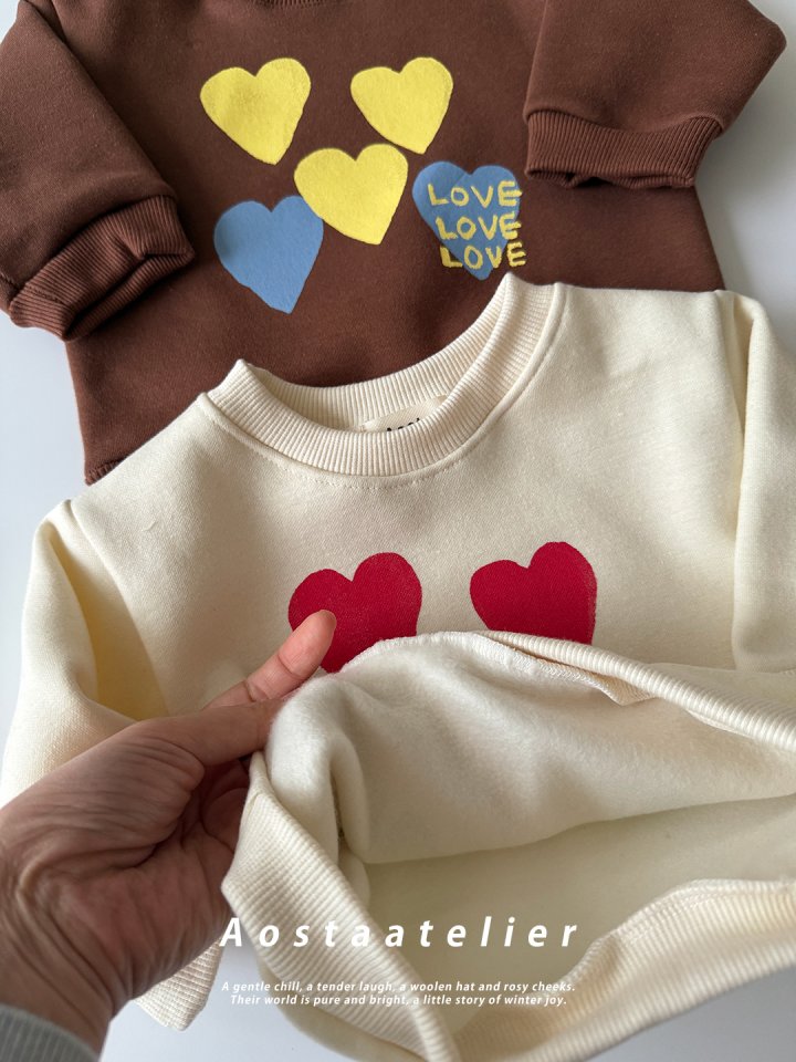 Aosta - Korean Baby Fashion - #babyootd - Heart Sweatshirt - 2