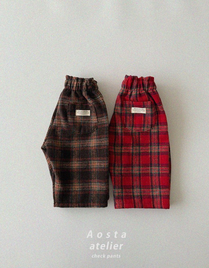 Aosta - Korean Baby Fashion - #babyoutfit - Check Pants