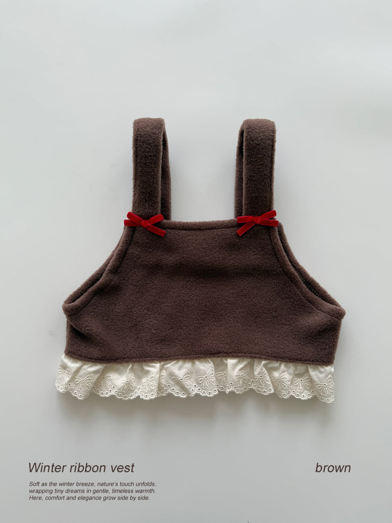 Aosta - Korean Baby Fashion - #babyoutfit - Winter Ribbon Vest - 5