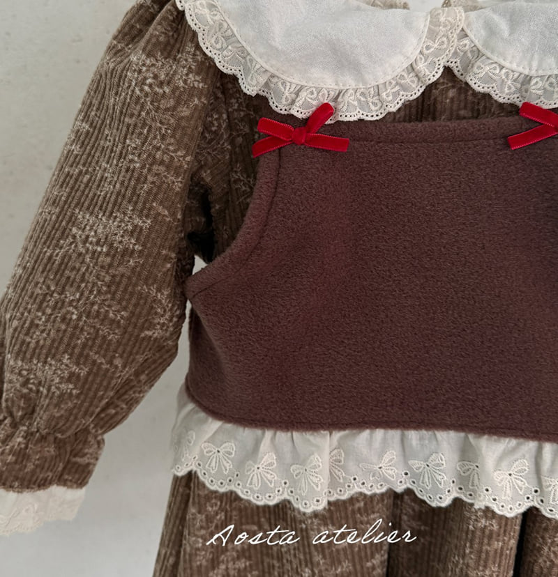 Aosta - Korean Baby Fashion - #babyoutfit - Winter Ribbon Vest - 6