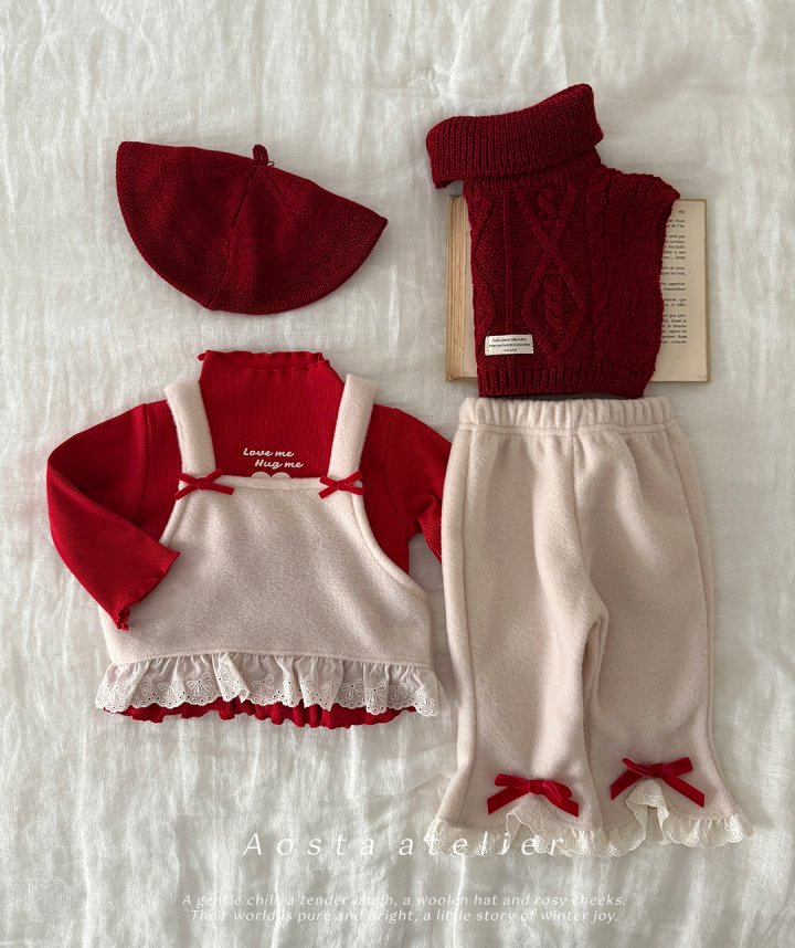 Aosta - Korean Baby Fashion - #onlinebabyboutique - Winter Ribbon Vest - 8