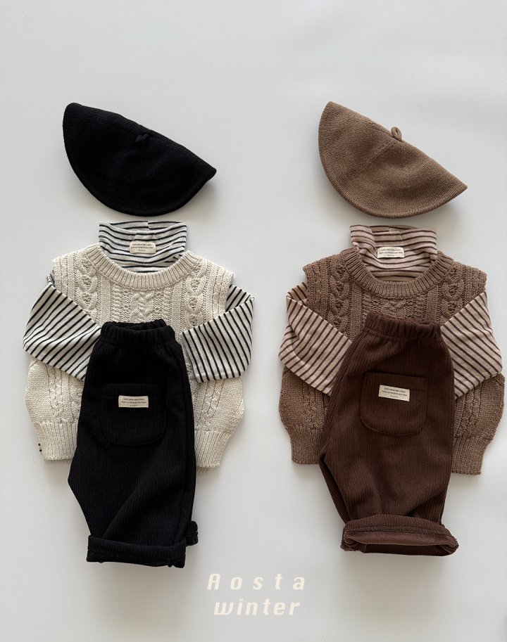 Aosta - Korean Baby Fashion - #onlinebabyshop - Corduroy Pants - 12