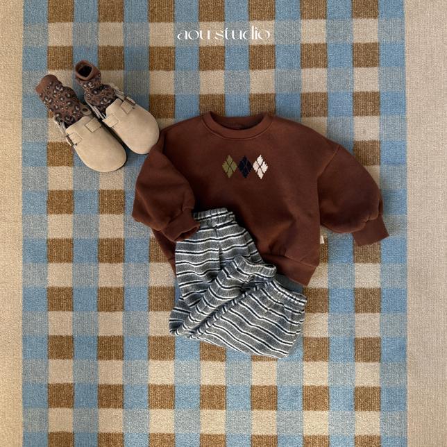 Aou Studio - Korean Baby Fashion - #babyfever - Argyle Sweatshirt - 10