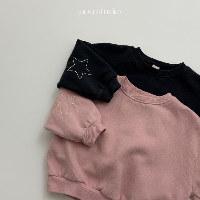 Aou Studio - Korean Baby Fashion - #babyootd - Star Sweatshirt