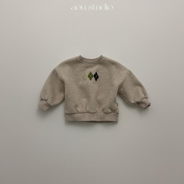 Aou Studio - Korean Baby Fashion - #onlinebabyboutique - Argyle Sweatshirt - 3