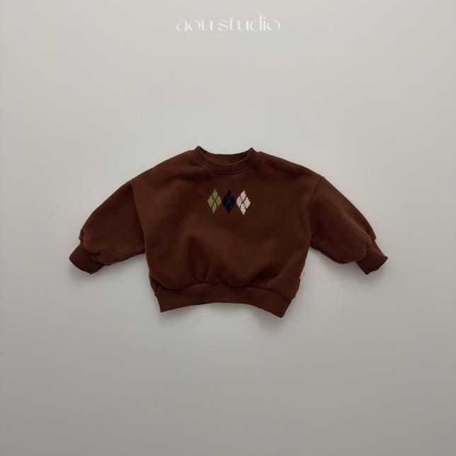 Aou Studio - Korean Baby Fashion - #onlinebabyboutique - Argyle Sweatshirt - 4