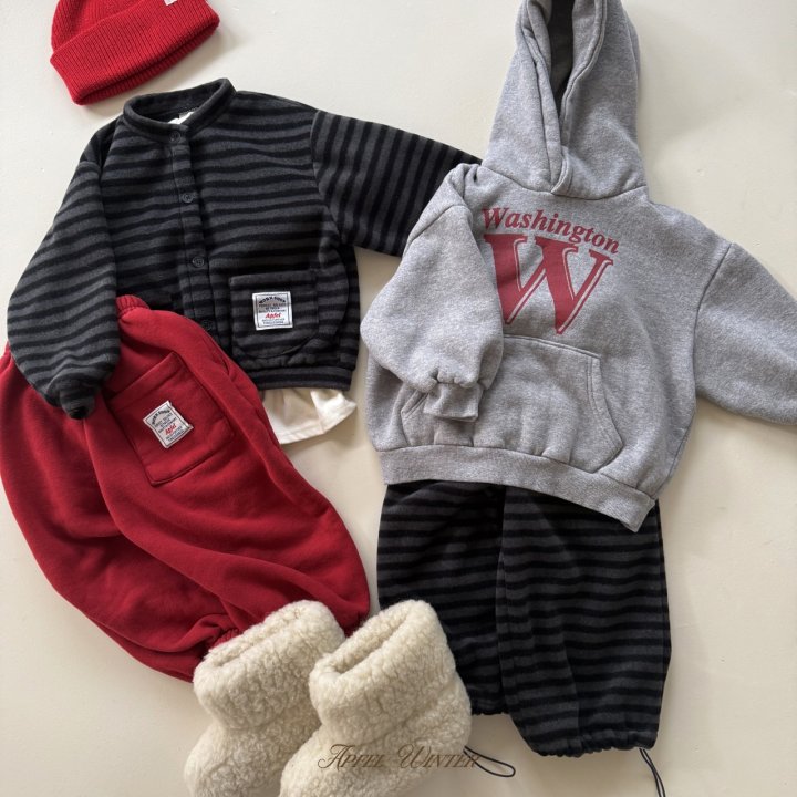 Apfel - Korean Children Fashion - #todddlerfashion - Popo Line Jogger Pants - 12