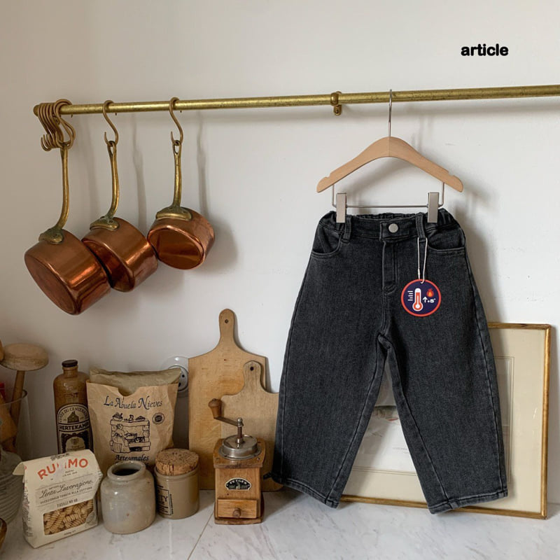 Article - Korean Children Fashion - #designkidswear - Leaf Curved Denim Pants - 6