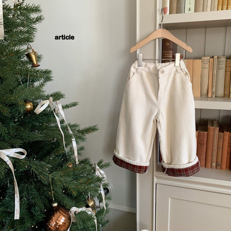 Article - Korean Children Fashion - #minifashionista - Dobby Roll Up Pants - 3