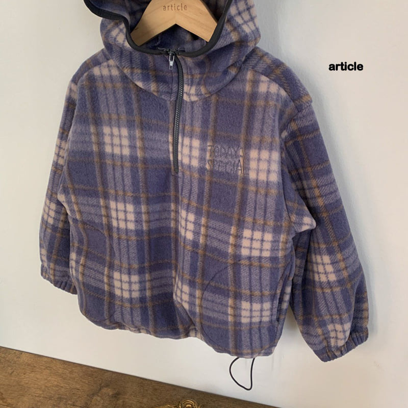Article - Korean Children Fashion - #prettylittlegirls - Check Check Fleece Jacket - 3