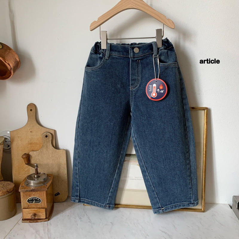 Article - Korean Children Fashion - #stylishchildhood - Leaf Curved Denim Pants - 3