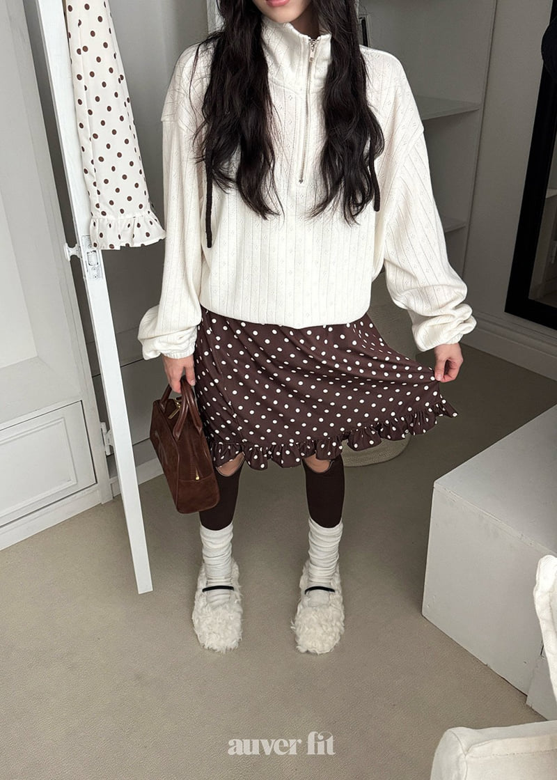Auver_Fit - Korean Women Fashion - #momslook - Dot Frill Skirt - 2