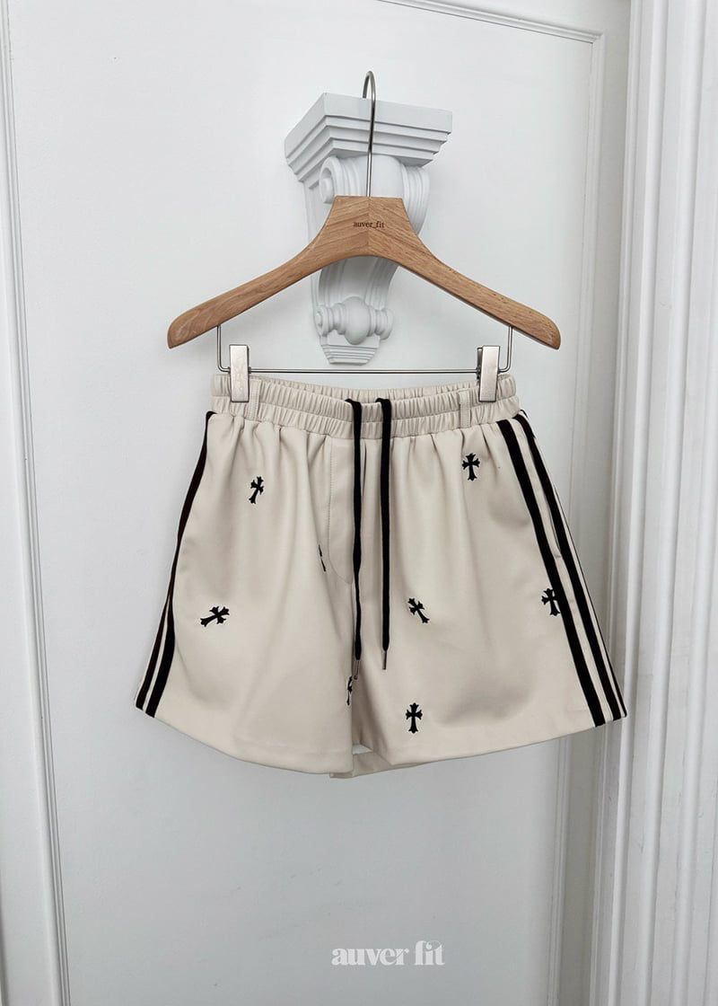 Auver_Fit - Korean Women Fashion - #momslook - Leather Cross Shorts - 2