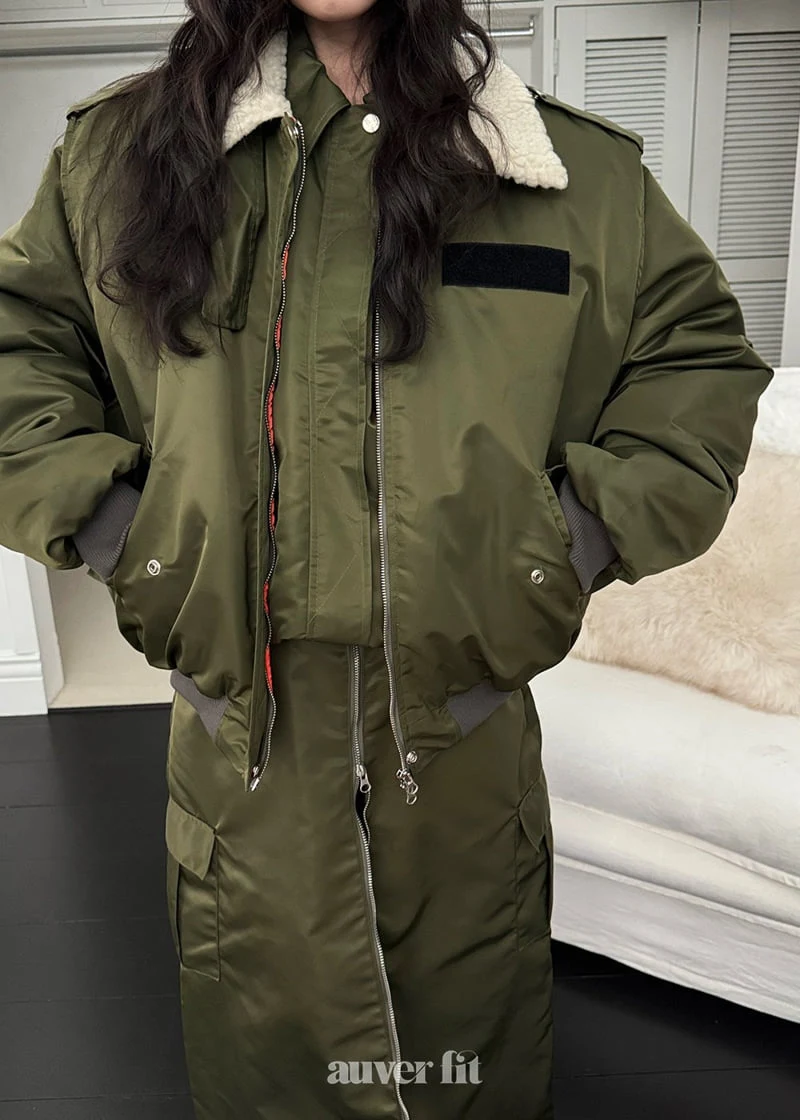 Auver_Fit - Korean Women Fashion - #momslook - Aviation Collar Jacket - 10