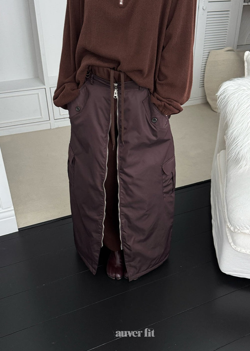 Auver_Fit - Korean Women Fashion - #momslook - Aviation Two Way Long Skirt - 9