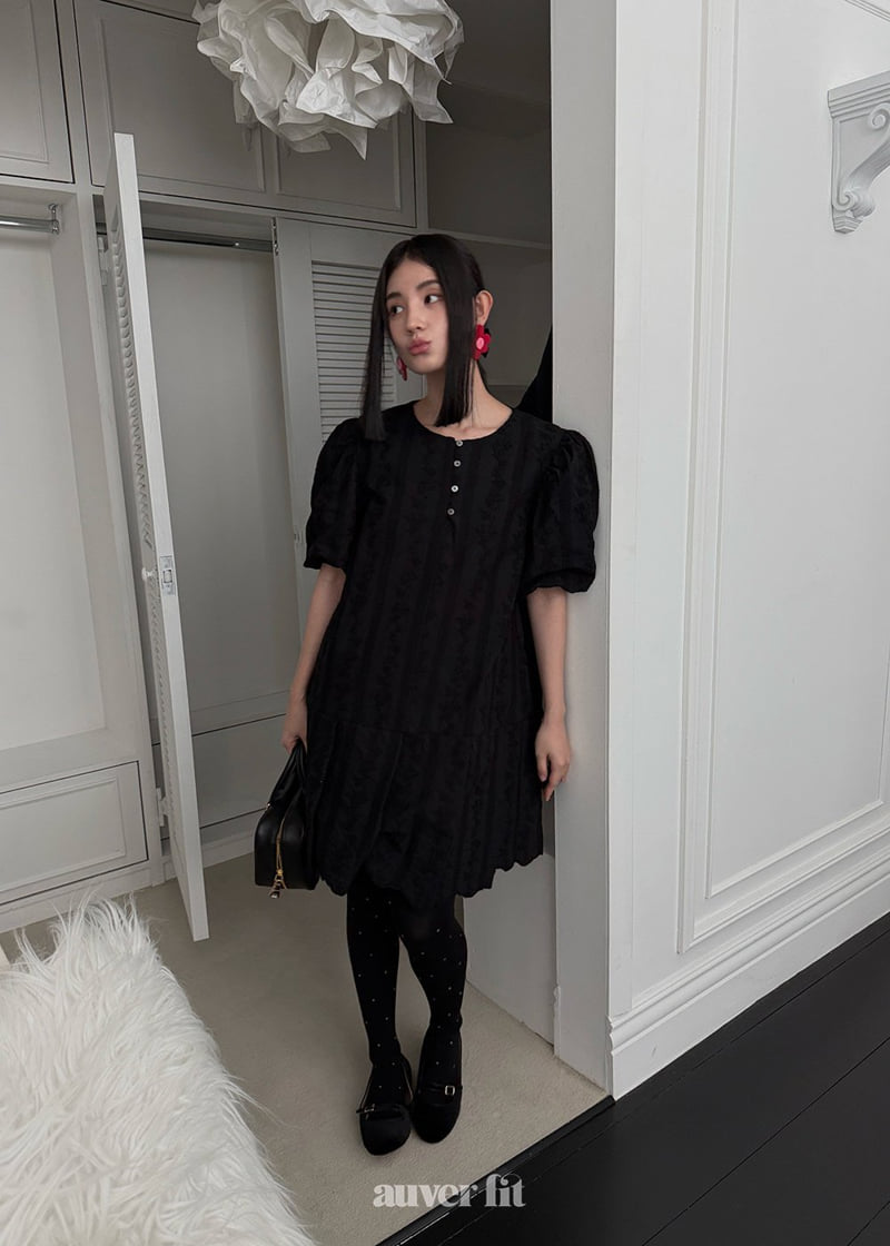 Auver_Fit - Korean Women Fashion - #momslook - Mild Embroidery One-piece - 9