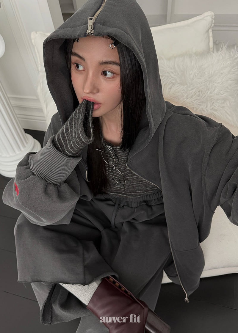 Auver_Fit - Korean Women Fashion - #momslook - Sailor Pig Hood Set - 8