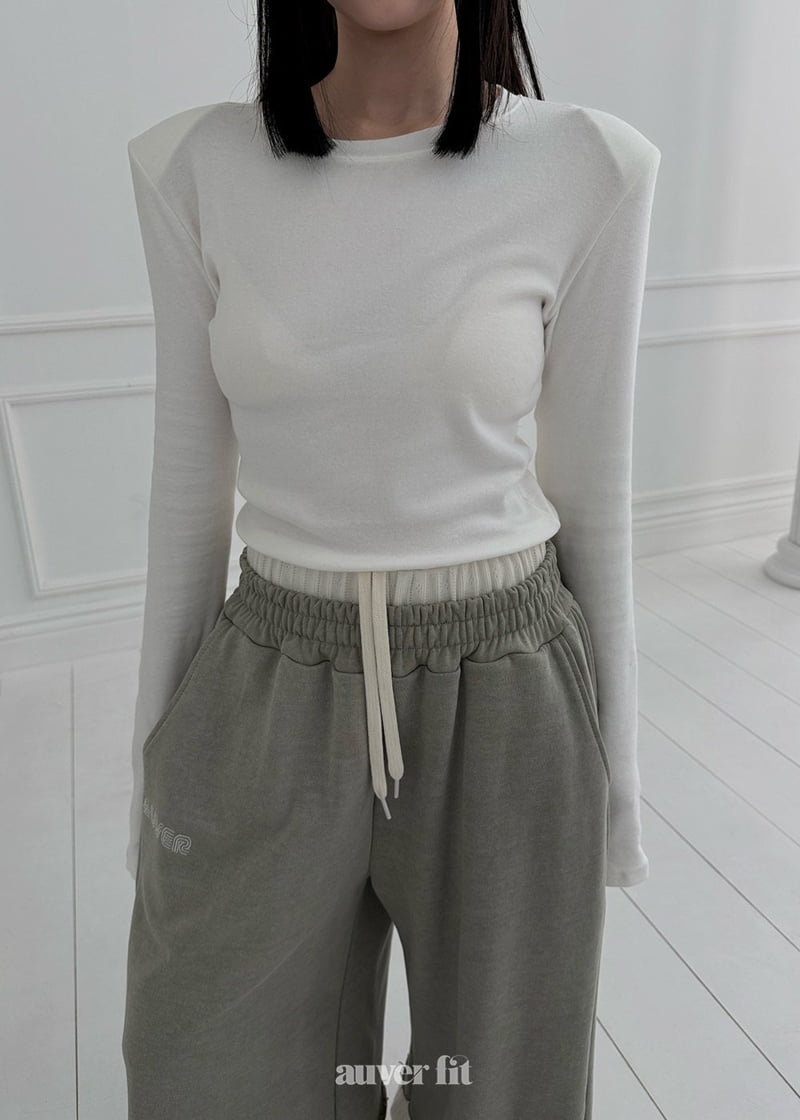 Auver_Fit - Korean Women Fashion - #momslook - Creamy Padded Tee - 6