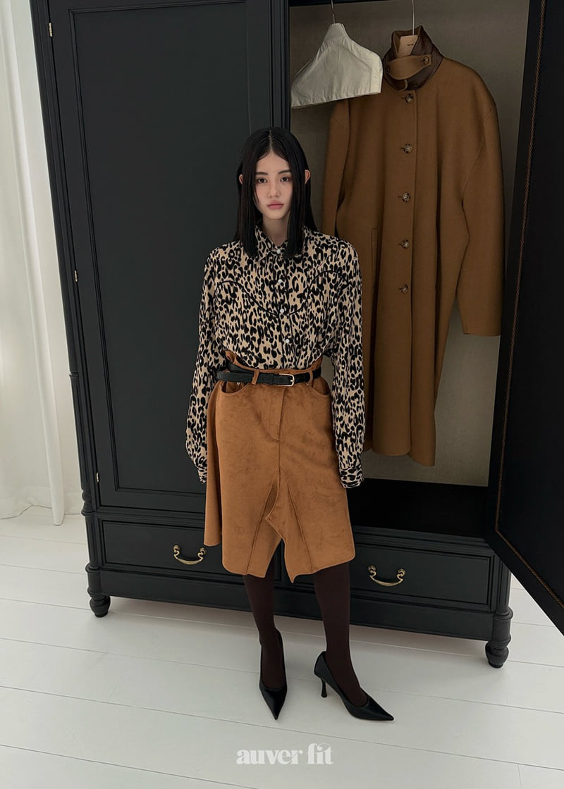 Auver_Fit - Korean Women Fashion - #momslook - Leopard Cowboy Shirt