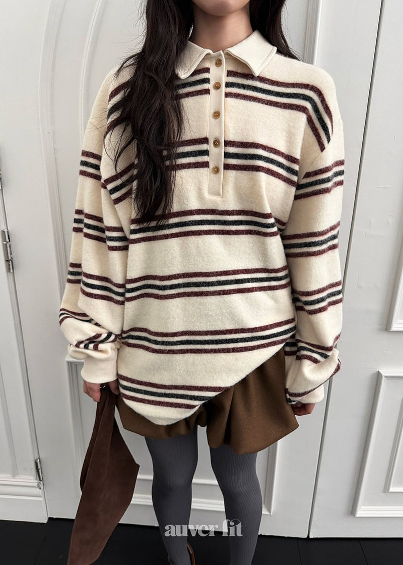 Auver_Fit - Korean Women Fashion - #momslook - Heritage Collar Tee