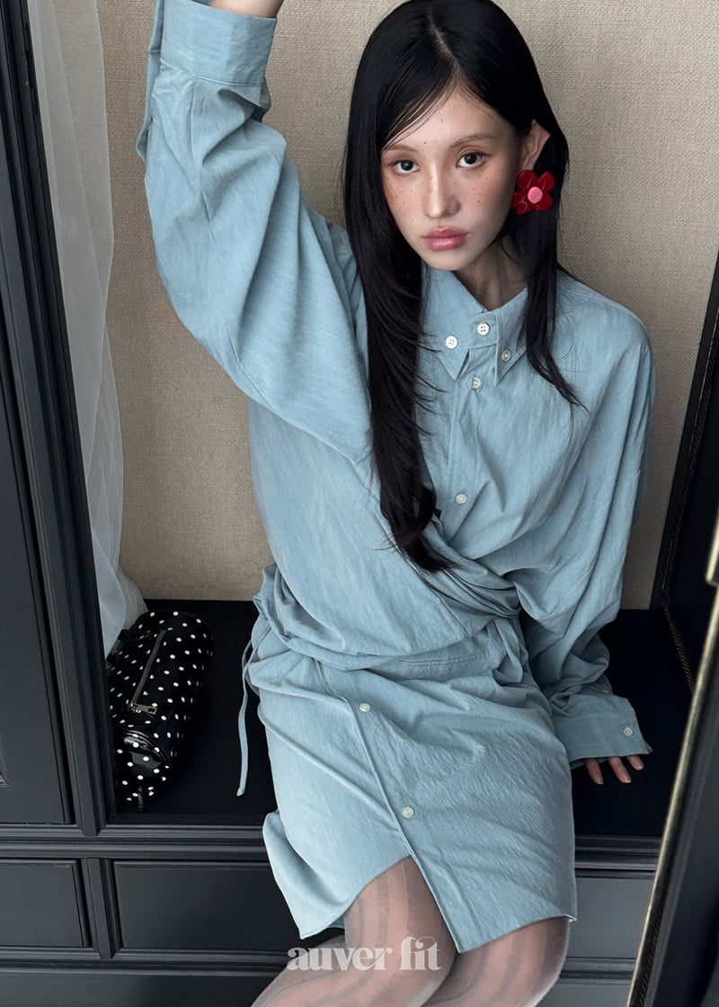 Auver_Fit - Korean Women Fashion - #shopsmall - Shirt Wrap One-piece - 6