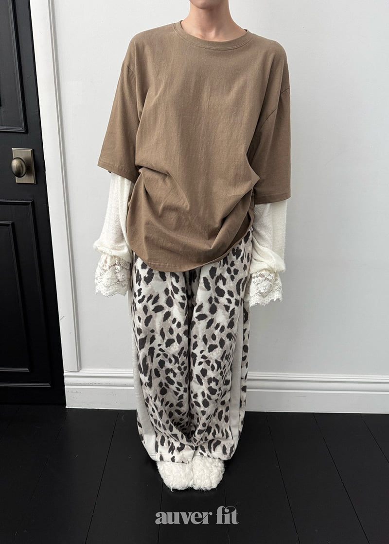 Auver_Fit - Korean Women Fashion - #thatsdarling - Big Leopard Training Pants - 8