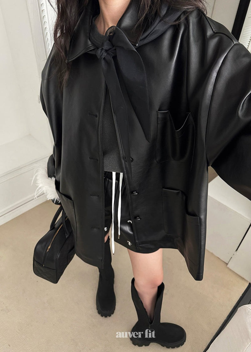 Auver_Fit - Korean Women Fashion - #womensfashion - Scarf Rare Jacket - 2
