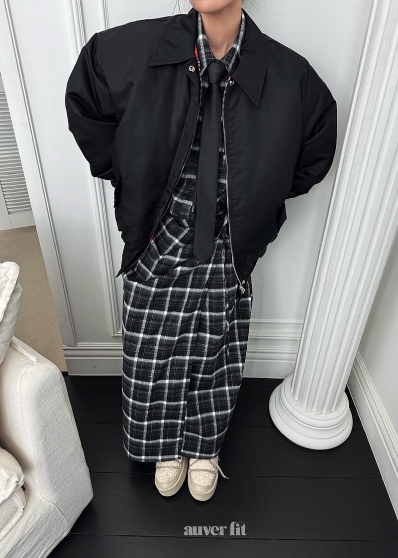 Auver_Fit - Korean Women Fashion - #womensfashion - Aviation Collar Jacket - 3
