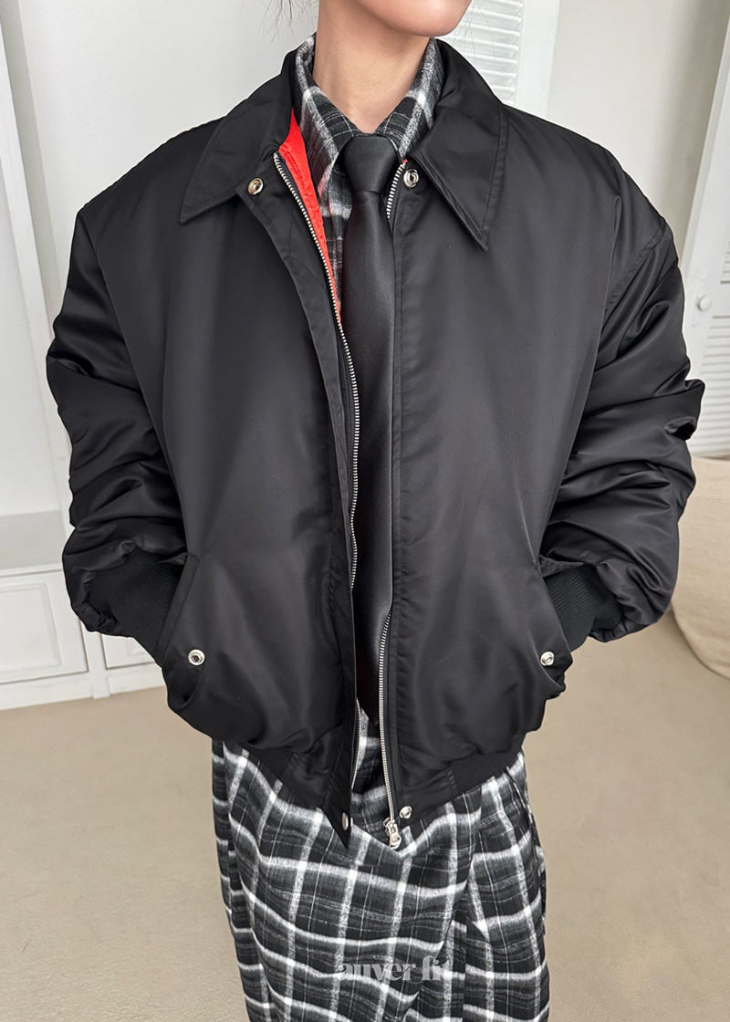 Auver_Fit - Korean Women Fashion - #womensfashion - Aviation Collar Jacket - 5