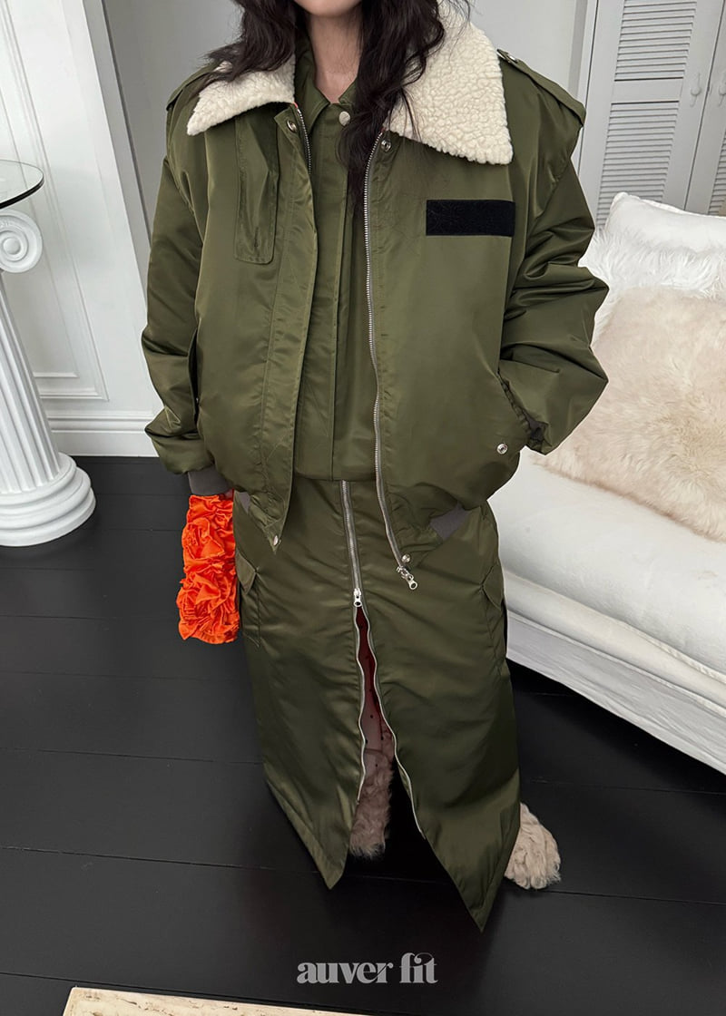 Auver_Fit - Korean Women Fashion - #womensfashion - Aviation Collar Jacket - 9