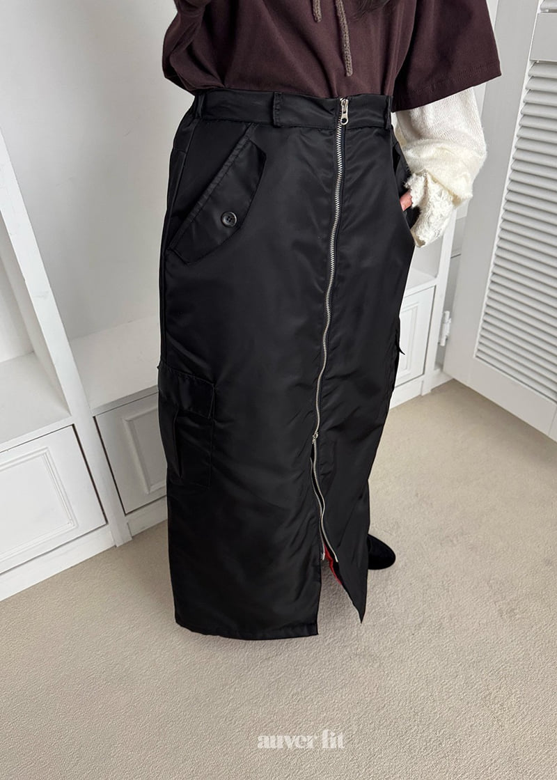 Auver_Fit - Korean Women Fashion - #womensfashion - Aviation Two Way Long Skirt - 6