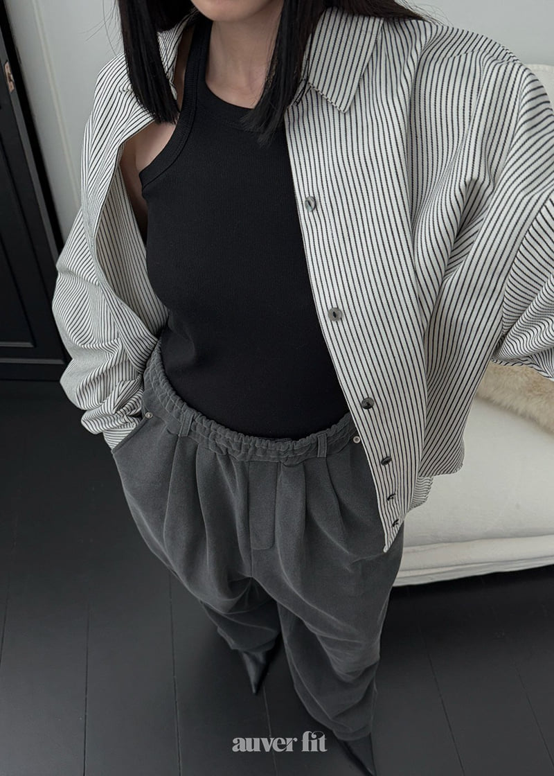 Auver_Fit - Korean Women Fashion - #momslook - Half Pleated Pants - 4
