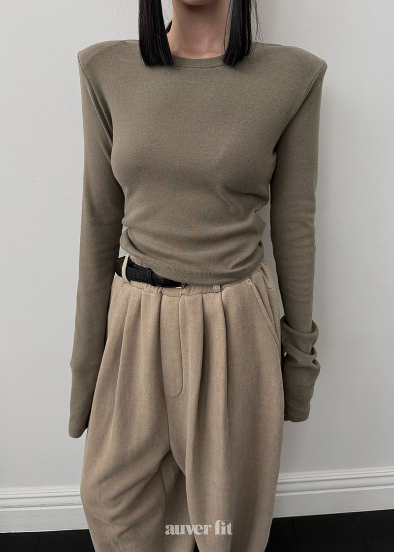 Auver_Fit - Korean Women Fashion - #womensfashion - Creamy Padded Tee