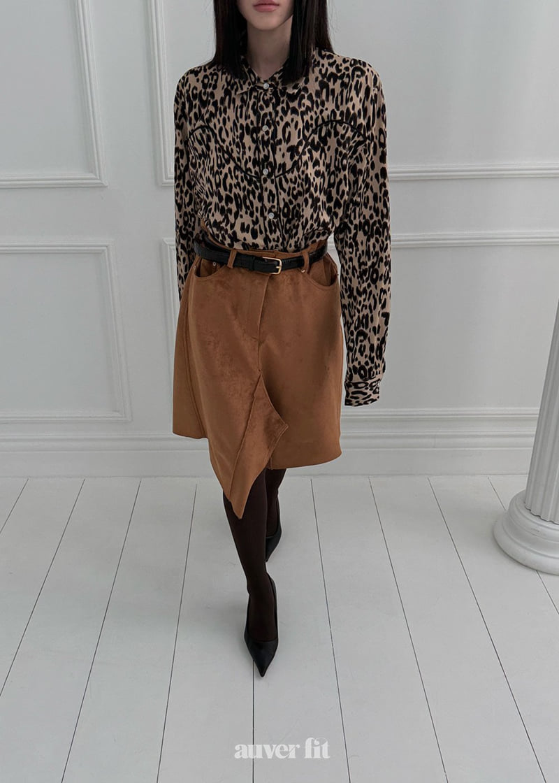 Auver_Fit - Korean Women Fashion - #womensfashion - Leopard Cowboy Shirt - 6