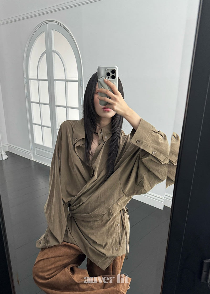 Auver_Fit - Korean Women Fashion - #womensfashion - Shirt Wrap One-piece - 10
