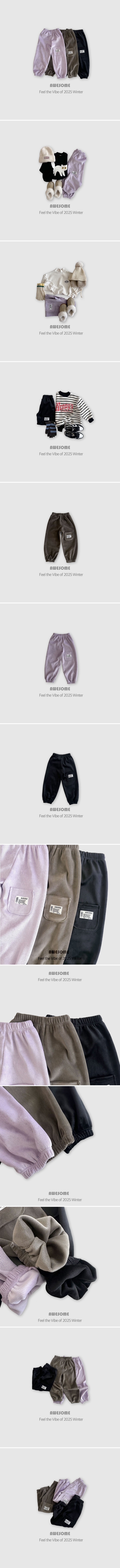 Awesome Bebe - Korean Children Fashion - #minifashionista - Velour Label Pocket Jogger Pants