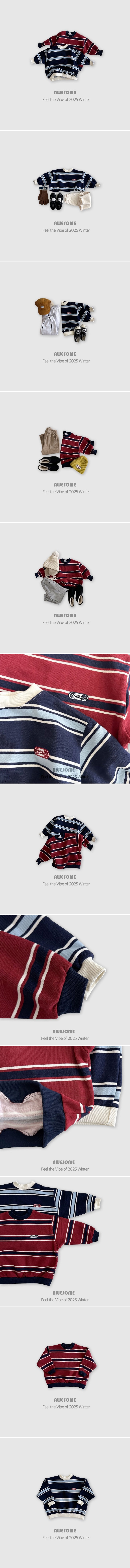Awesome Bebe - Korean Children Fashion - #todddlerfashion - Winter With Stripe Sweatshirt