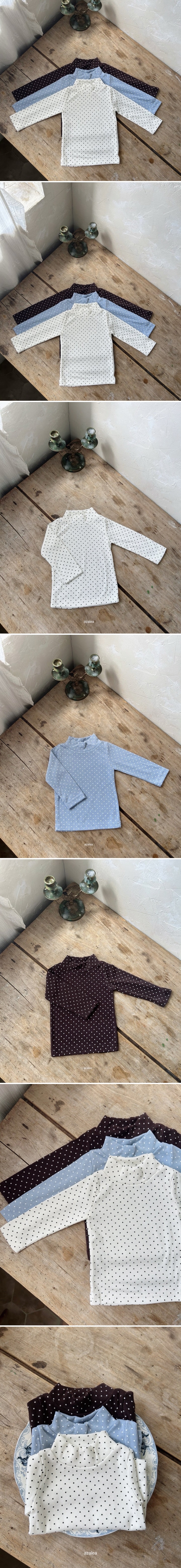 Azalea - Korean Baby Fashion - #babyboutique - Bebe Gana Dot Turtleneck Tee - 2
