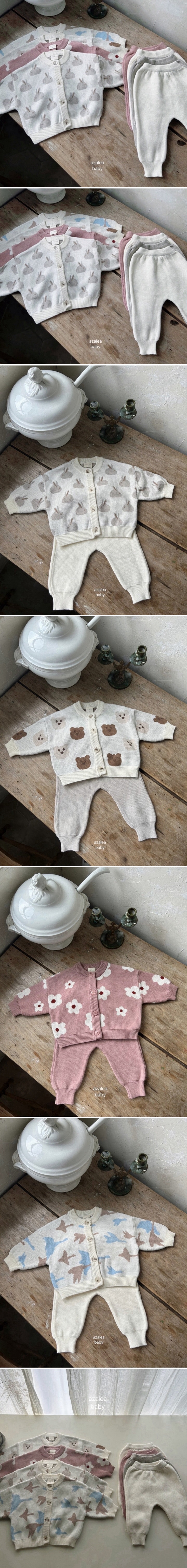 Azalea - Korean Baby Fashion - #babyclothing - Bebe Series Cardigan Set - 2