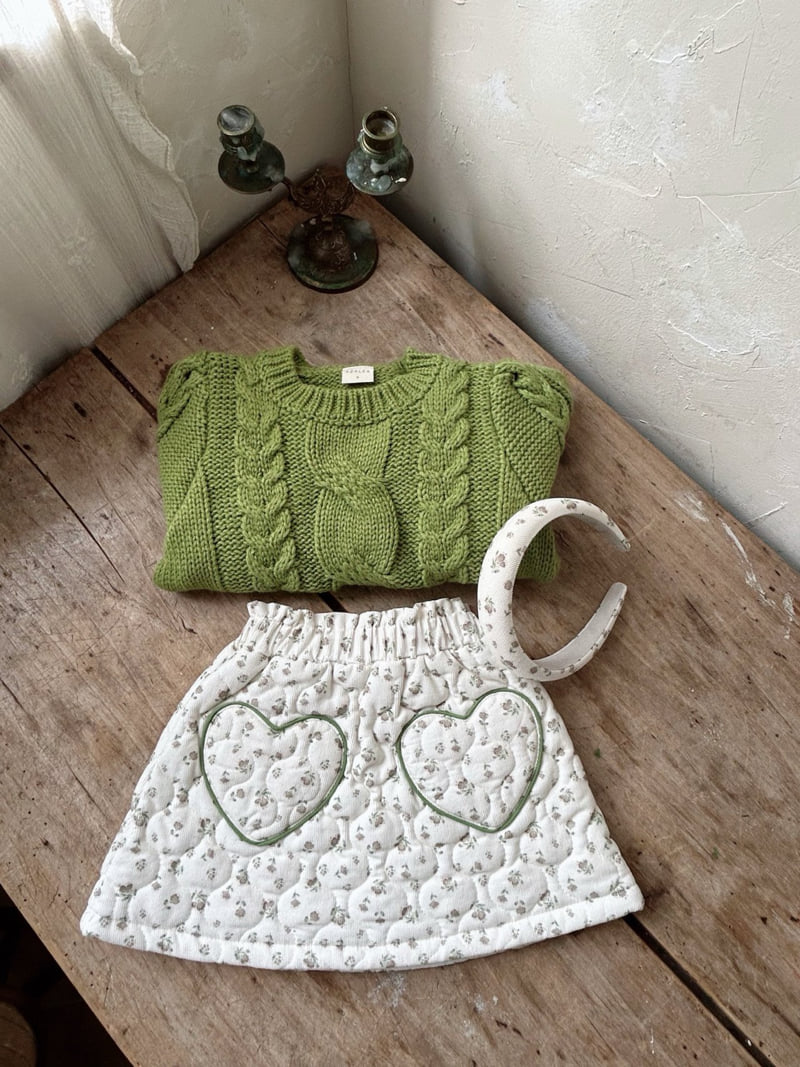Azalea - Korean Children Fashion - #littlefashionista - Daisy Heart Skirt - 8