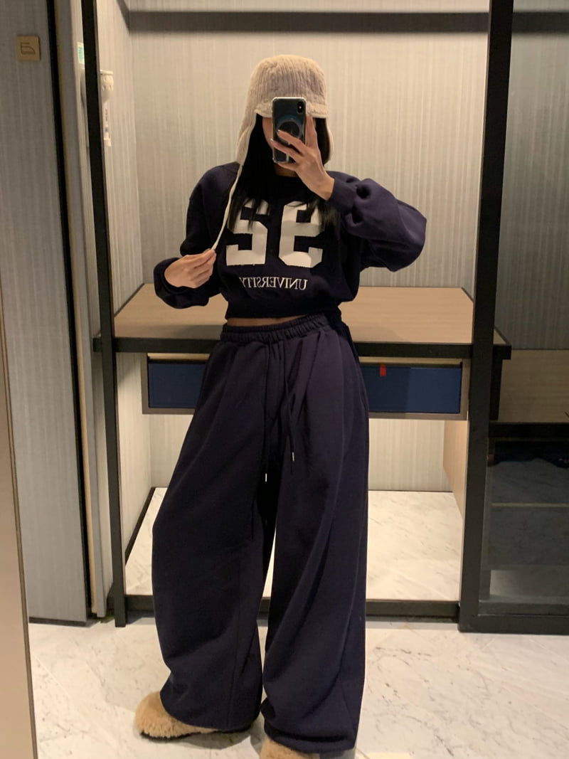 Badcalm - Korean Women Fashion - #momslook - 92 Patch Fleece Wide Pants - 8