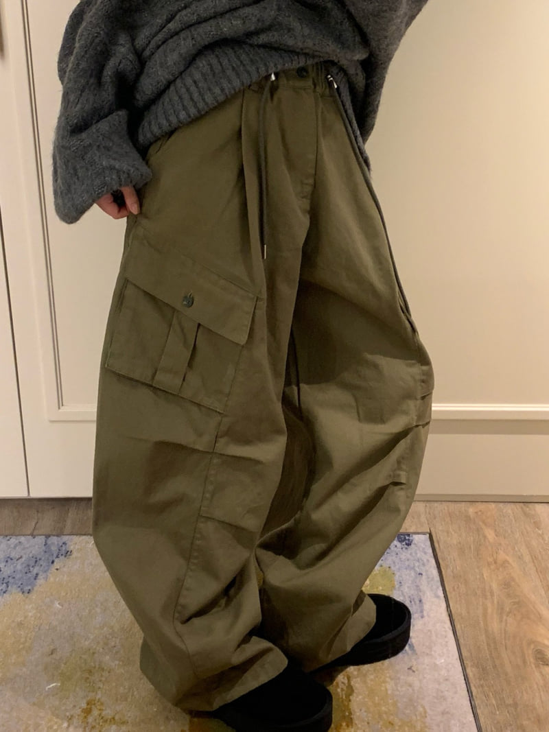 Badcalm - Korean Women Fashion - #momslook - Twill Cargo Pants - 3