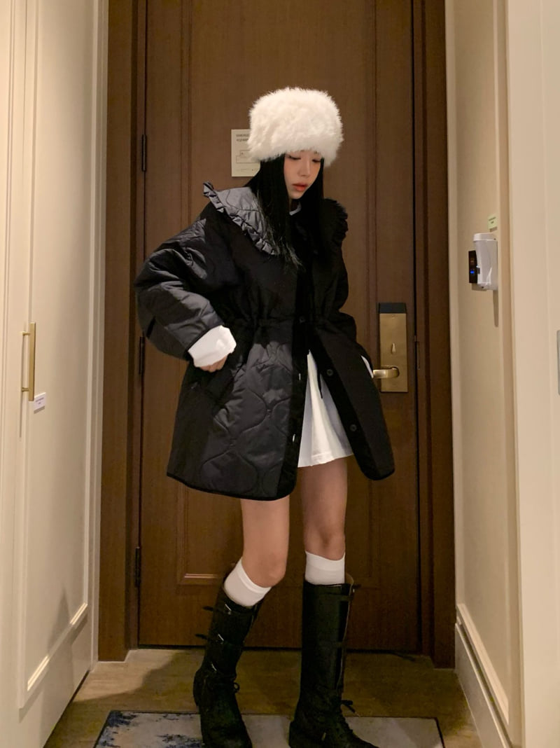 Badcalm - Korean Women Fashion - #momslook - Frill Quilted Jacket