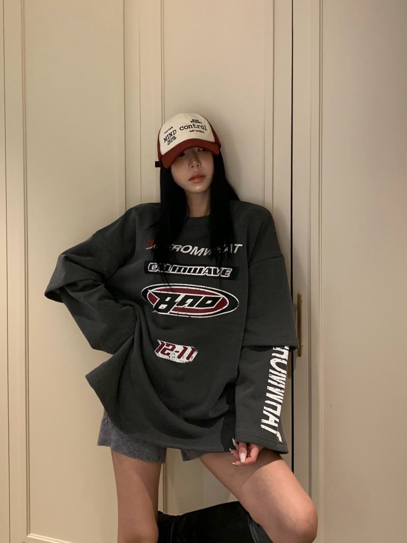 Badcalm - Korean Women Fashion - #momslook - Pig Fleece Layered Tee - 2