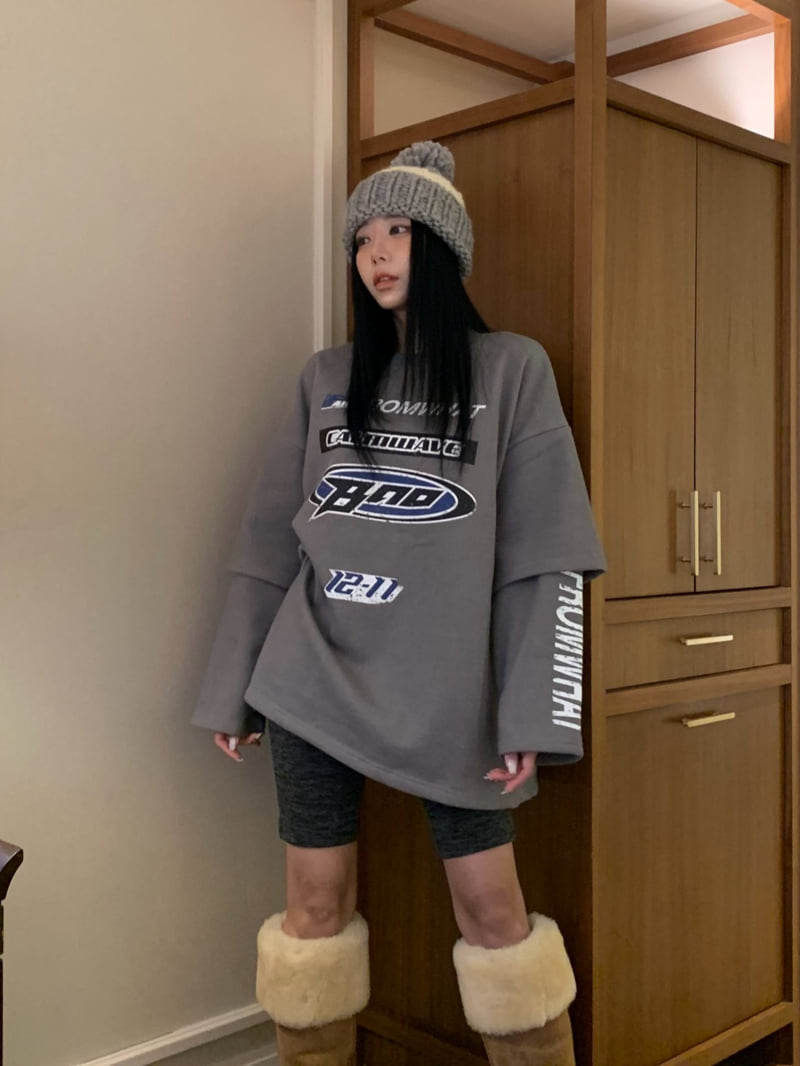 Badcalm - Korean Women Fashion - #momslook - Pig Fleece Layered Tee - 8