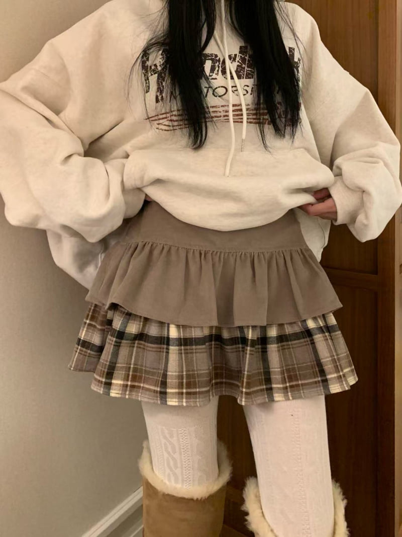 Badcalm - Korean Women Fashion - #momslook - Peach Corduroy Skirt - 11