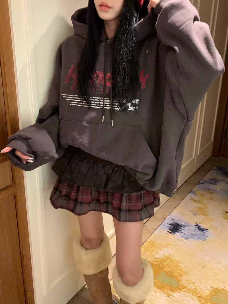 Badcalm - Korean Women Fashion - #momslook - Hendrick Double Fleece Hoodie Tee - 2