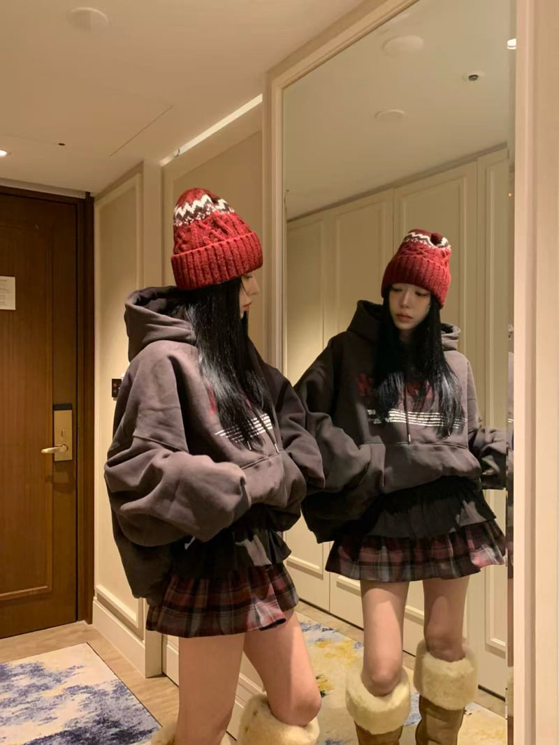 Badcalm - Korean Women Fashion - #momslook - Hendrick Double Fleece Hoodie Tee - 6